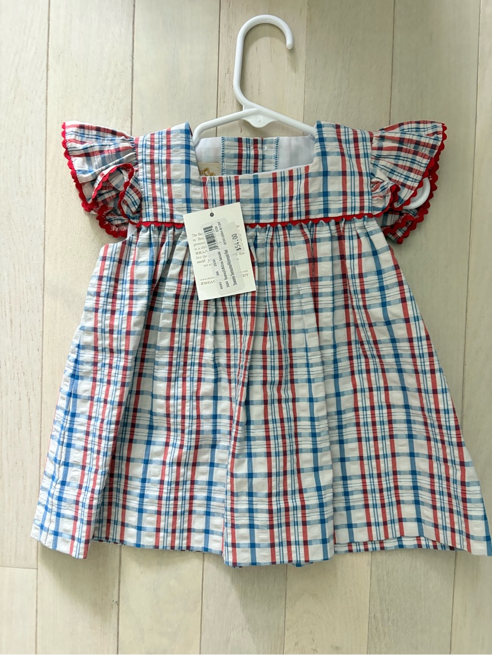 The Beaufort Bonnet Company Red, Blue & White Plaid Dress